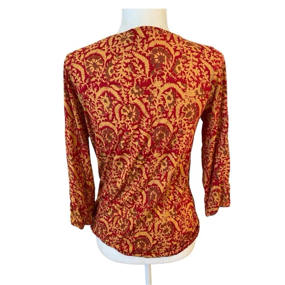 Lucky Brand Womens Boho V-Neck Shirt Blouse - Picture 3 of 7